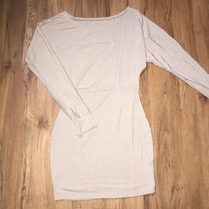 Tan Long-sleeve Mini Dress